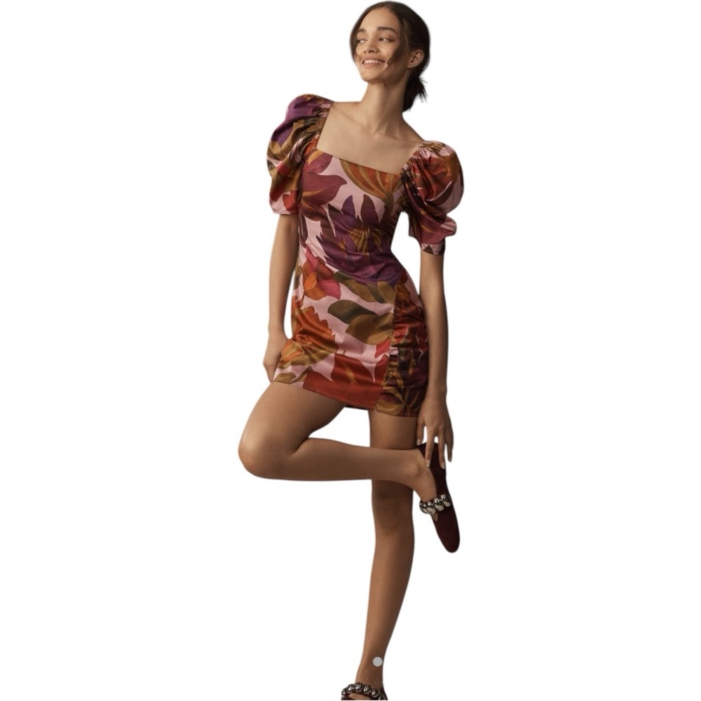 Farm Rio Puff Sleeve Mini Dress - Floral - Women’s Size Small - New With Tags - Picture 2 of 10